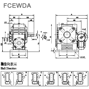 FCEWDA型蜗轮减速机结构图